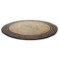 Handwoven Round Carpet for Living Room - Beige