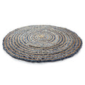 Handwoven Round Carpet for Living Room | Recycled Cotton Chindi Multicolor Natural Reversible Rugs | 3 Ft (91 cm)