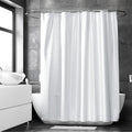 Polyester ZZ White Shower Curtain (Pack of 1)