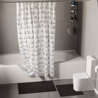 Polyester Blackbirds Combo Shower Curtain + Bathmat (Pack of 3)