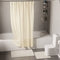 Polyester Natural Shower Curtain + Bathmat (Pack of 3)