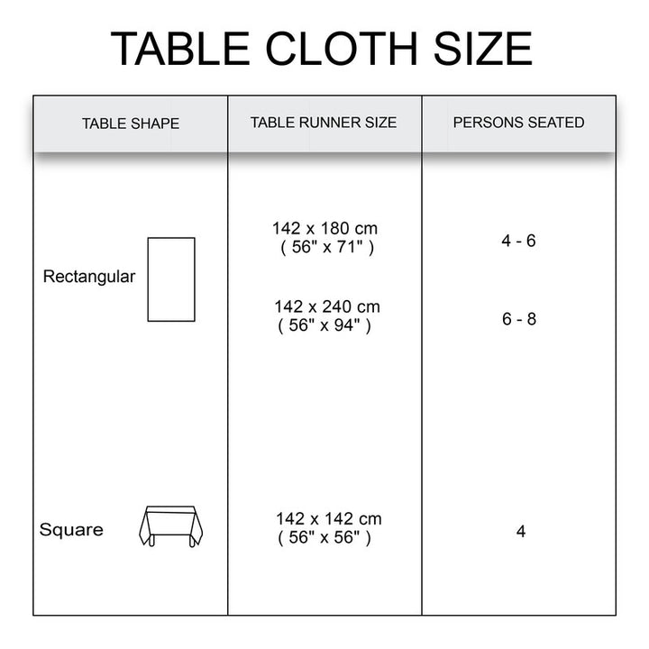 polyester 6 to 8 seater rectangular table cloth