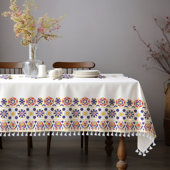 polyester 6 to 8 seater rectangular table cloth