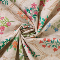 WR Spun Polyester French Beige Printed Table Cloth (Pack of 1)