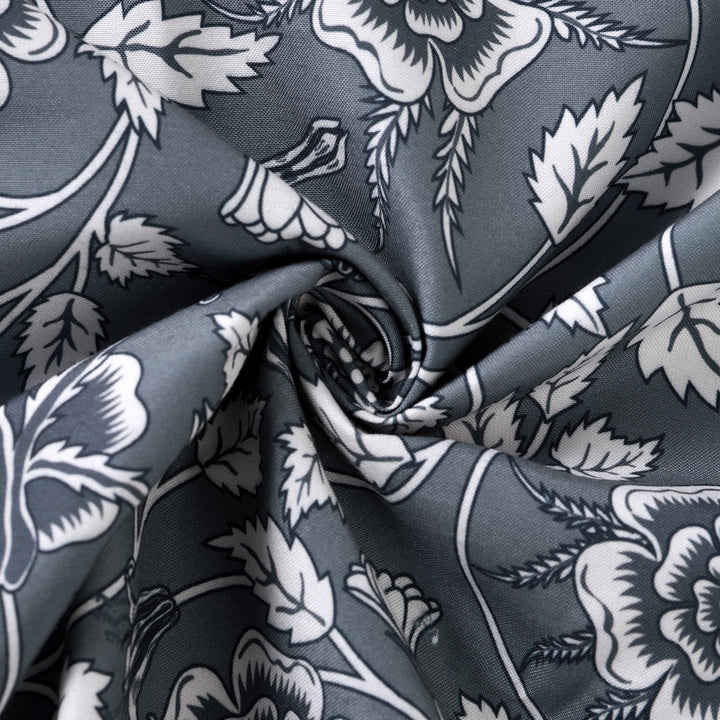 WR Spun Polyester French Grey Printed Table Cloth (Pack of 1)