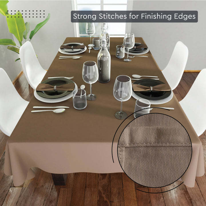 Cotton Beige Table Cloth (Pack of 1)