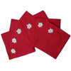 Cotton Red Poinsettia Table Napkin (Pack of 6)