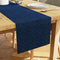 Quilted Velvet Navy Blue Table Runner